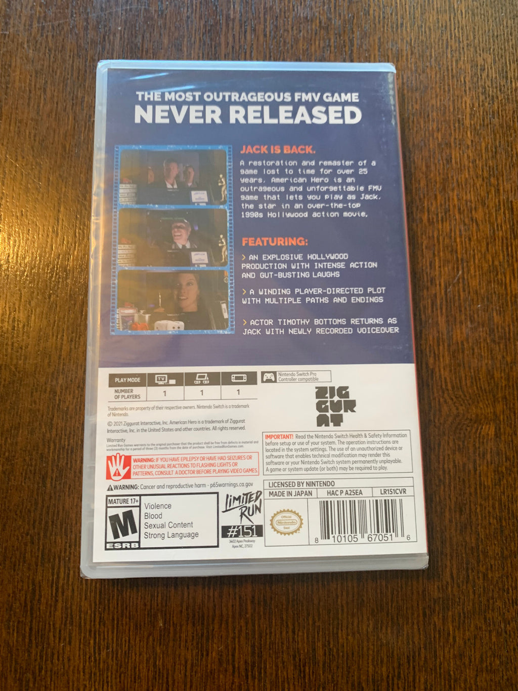 American Hero Switch Nintendo Limited Run #151 Brand New Factory Sealed