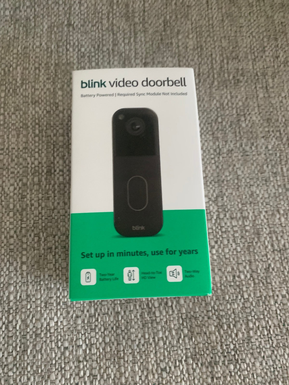 Blink Video Doorbell newest model Black Head-to-toe HD view New Factory Sealed