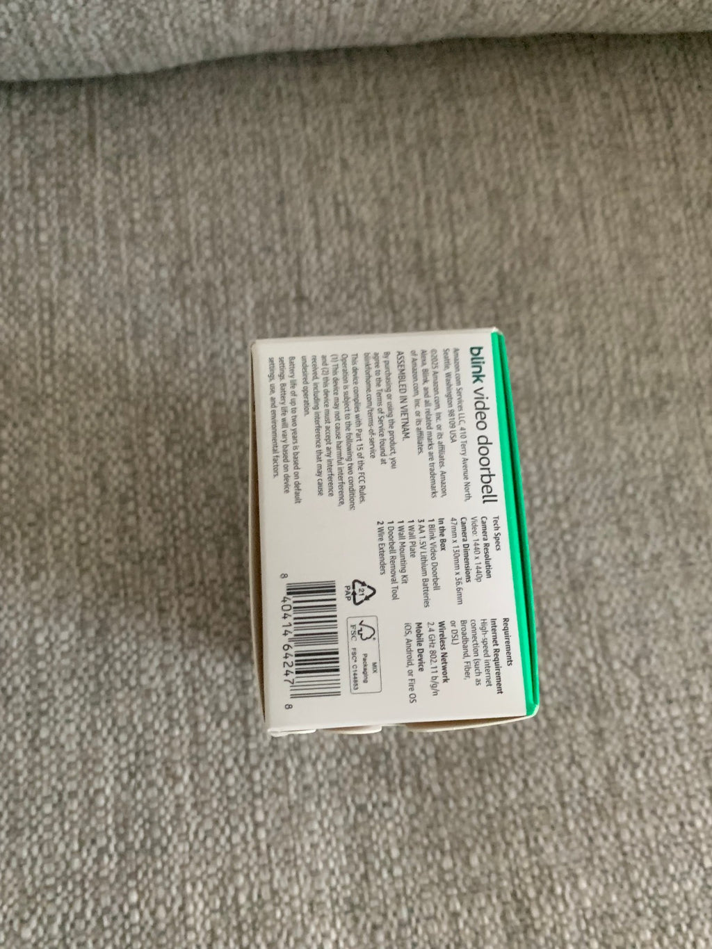 Blink Video Doorbell newest model Black Head-to-toe HD view New Factory Sealed