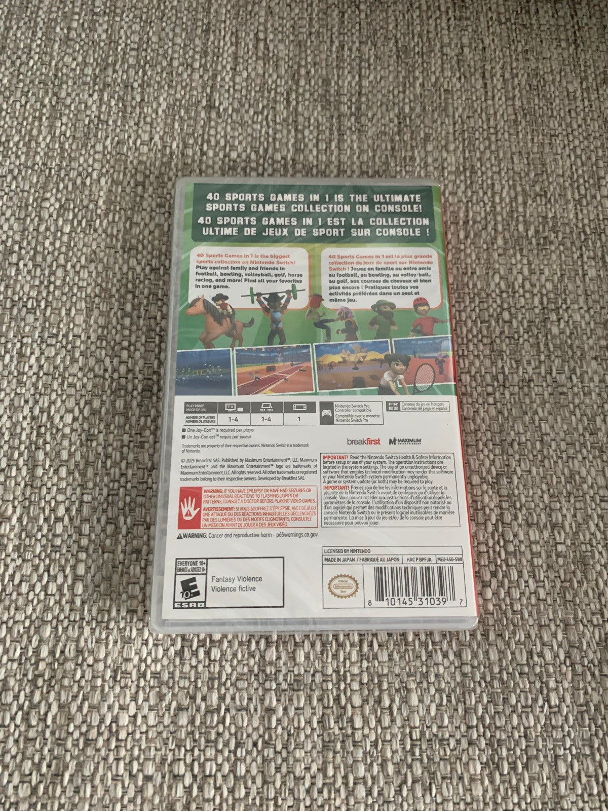 40 Sports Games In 1 Switch Nintendo ESRB New Sealed
