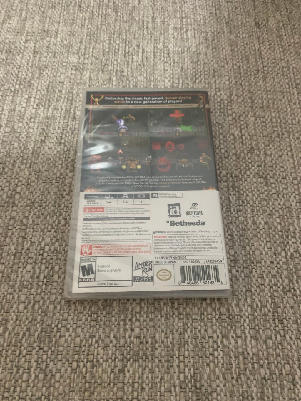 Limited Run #283 Doom + Doom II Standard Edition Nintendo Switch New Sealed