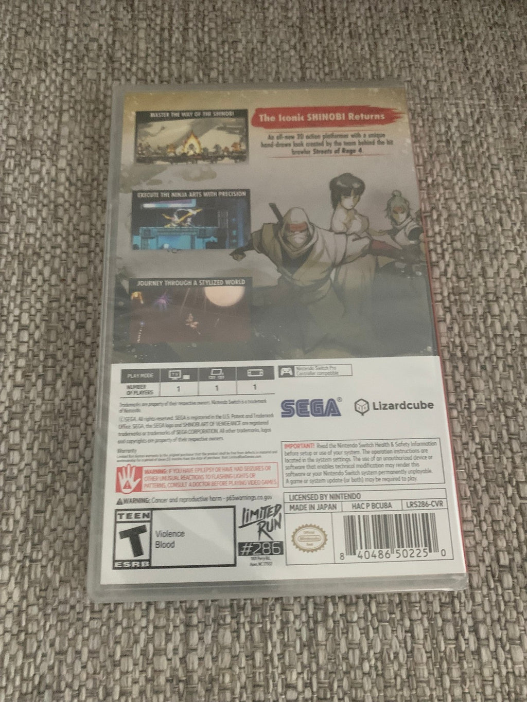 SHINOBI Art of Vengeance Switch Standard Edition Limited Run #286 Nintendo New