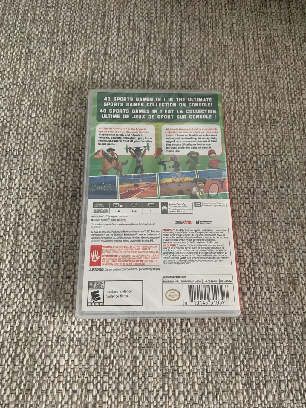 40 Sports Games In 1 Switch Nintendo ESRB New Sealed