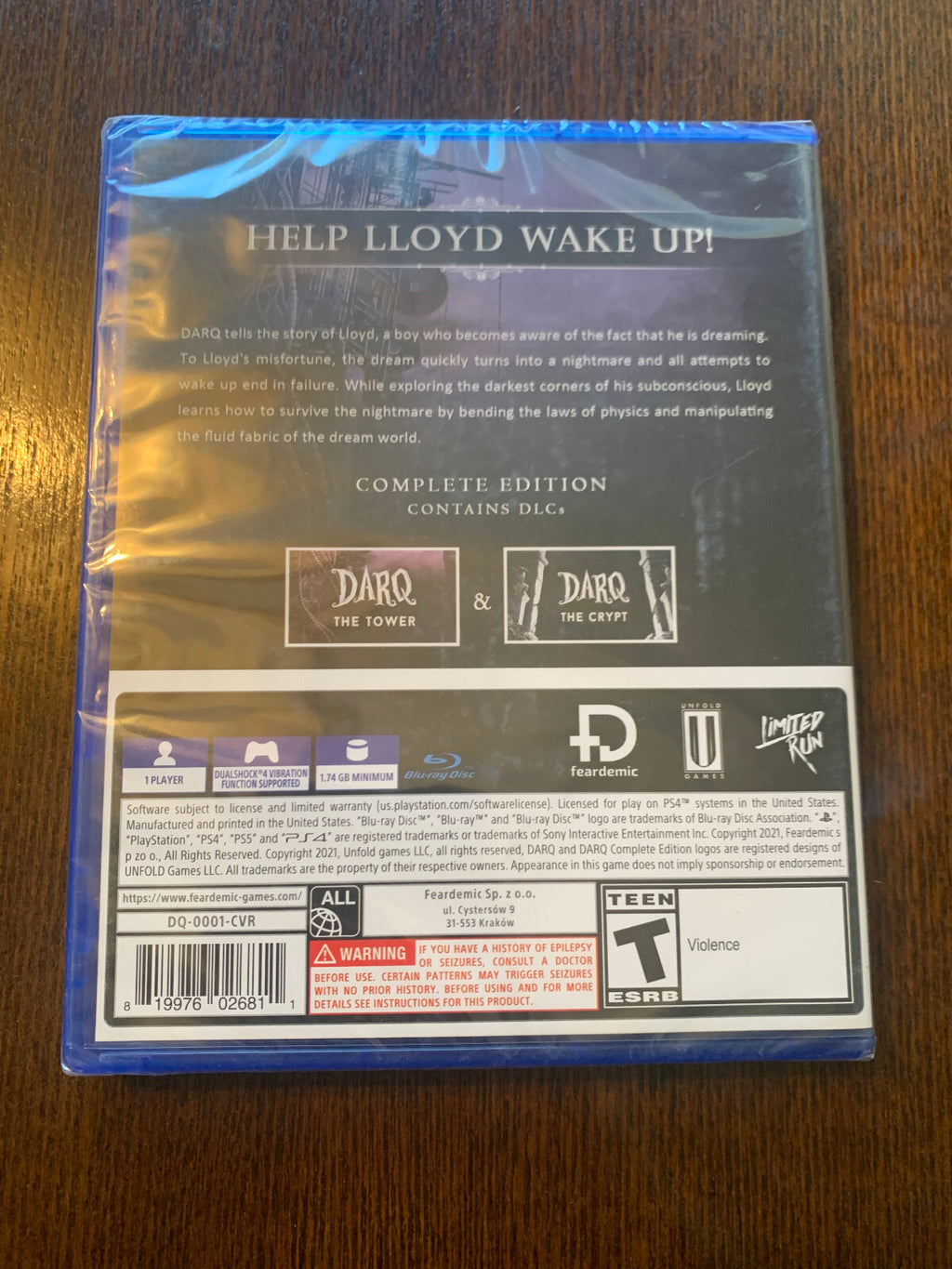 DARQ Complete Edition PS4 Playstation 4 Limited Run Games New Sealed