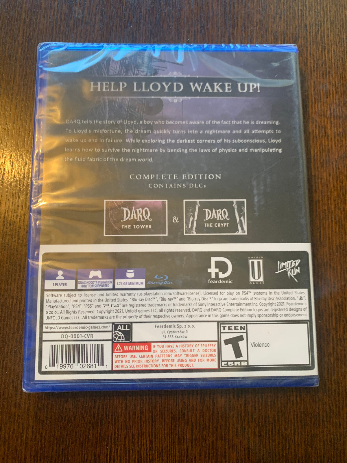 DARQ Complete Edition PS4 Playstation 4 Limited Run Games New Sealed