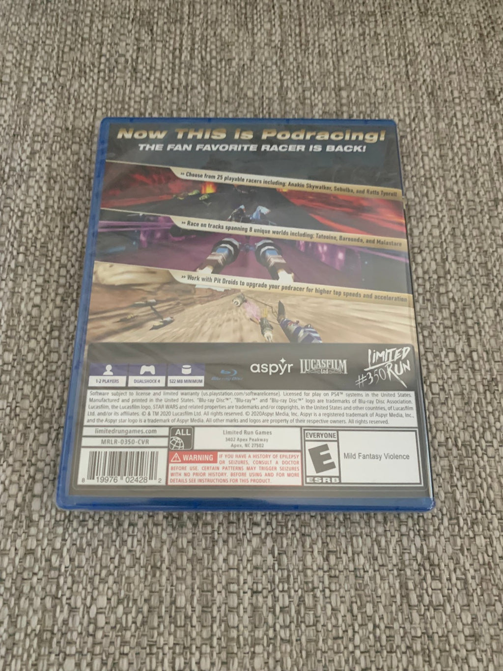 Star Wars Episode I Racer PS4 Playstation 4 Limited Run #350 New Sealed