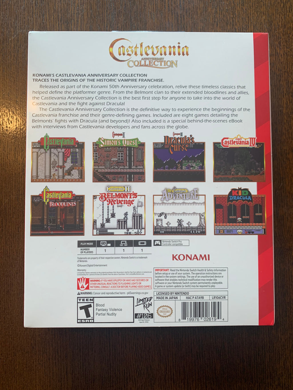 Switch Limited Run #106: Castlevania Anniversary Collection Bloodlines Edition