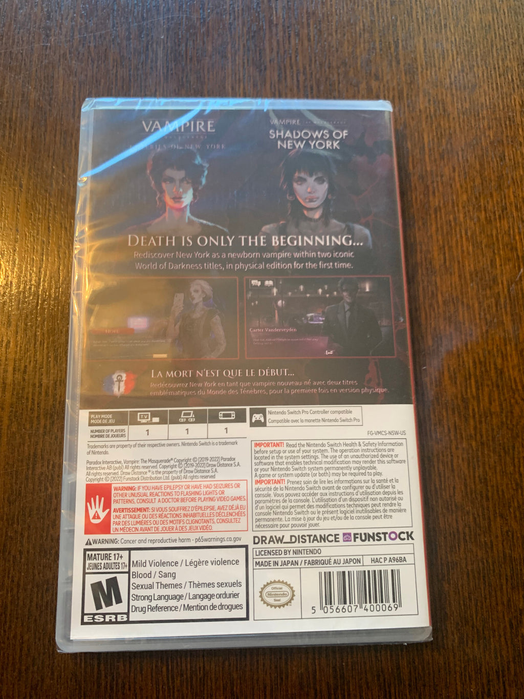 Vampire the Masquerade Coteries and Shadows of New York Nintendo Switch New