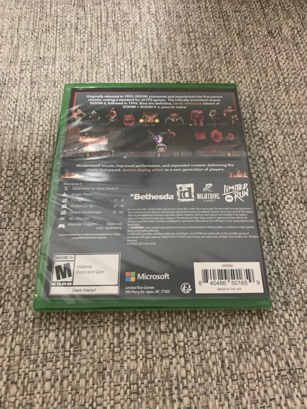 Limited Run #44 DOOM + DOOM II Standard Edition Xbox Series X One New Sealed