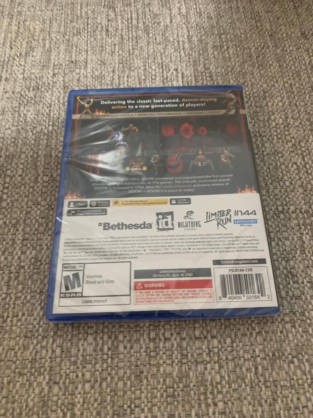 Limited Run #144 Doom + Doom II  1 + 2 Sony PS5 Playstation 5 New Sealed