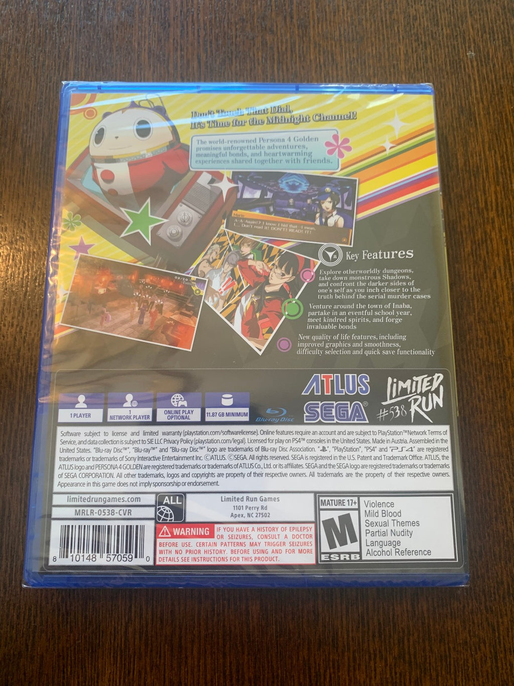 Limited Run #538: Persona 4 Golden PS4 PS5 Playstation 4 and 5 Brand New Sealed