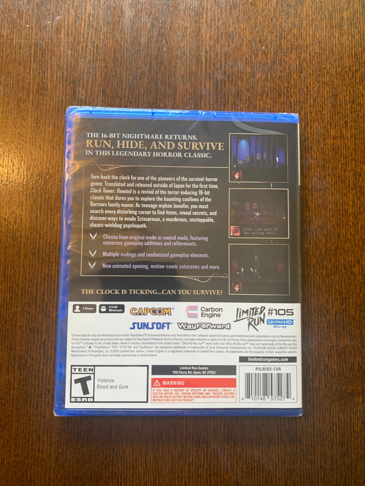 Clock Tower Rewind PS5 Limited Run #105 Playstation 5 Brand New Factory Sealed