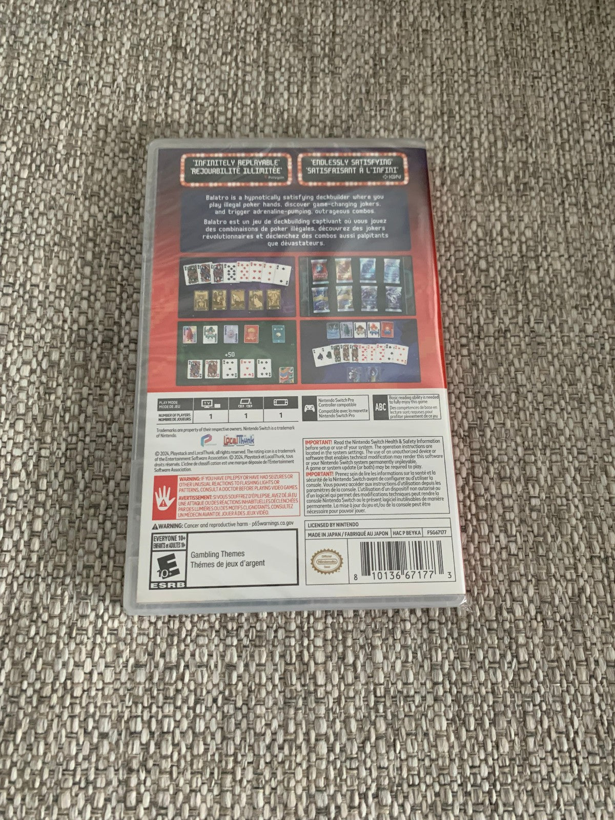 Balatro Special Ed.  Switch w/Cards ESRB Game of the Year New Sealed