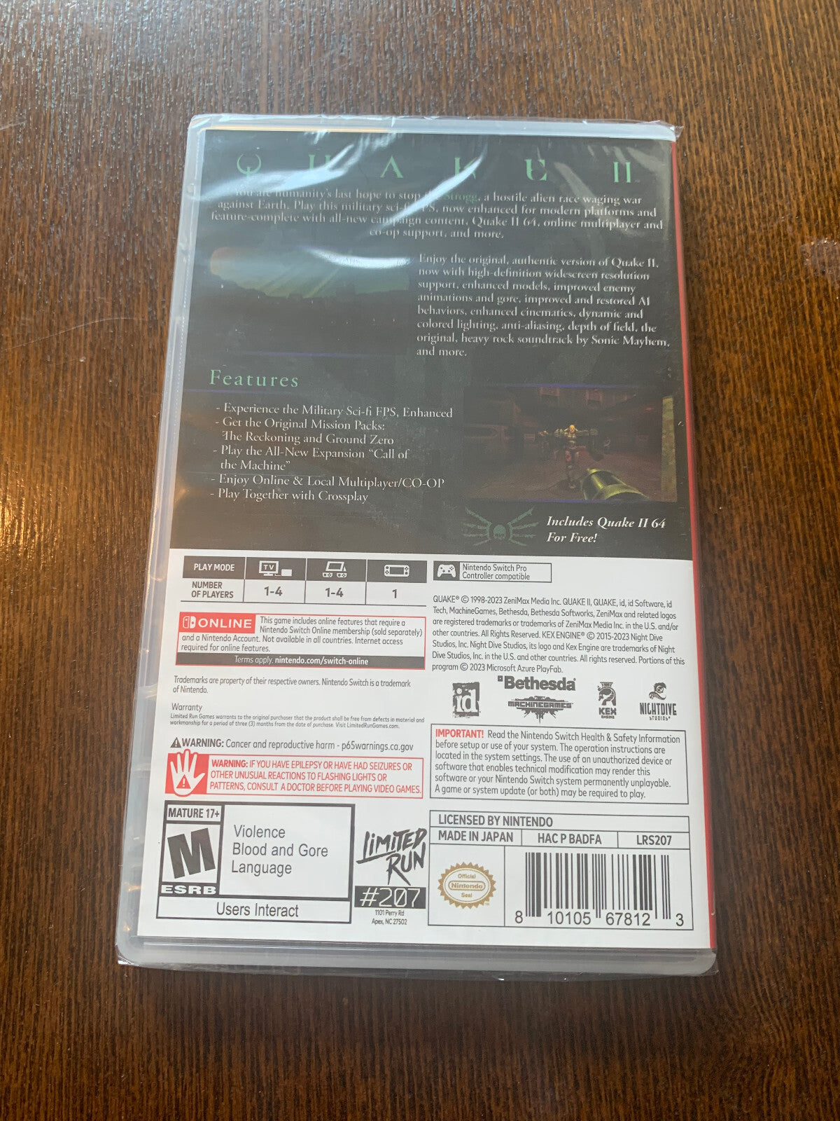 Limited Run  #207 Quake II Quake 2 Standard Nintendo Switch Games Brand New