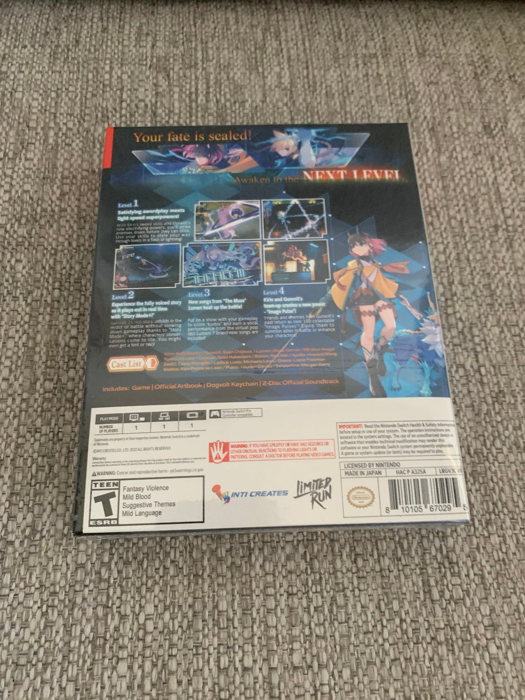 Azure Striker Gunvolt 3 Collectors Edition Limited Run Games Nintendo Switch New