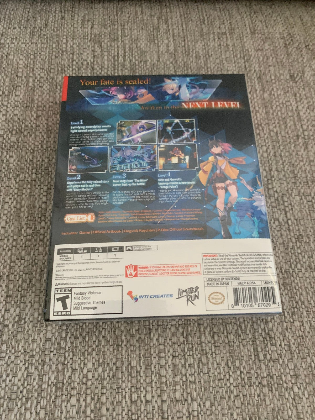 Azure Striker Gunvolt 3 Collectors Edition Limited Run Games Nintendo Switch New