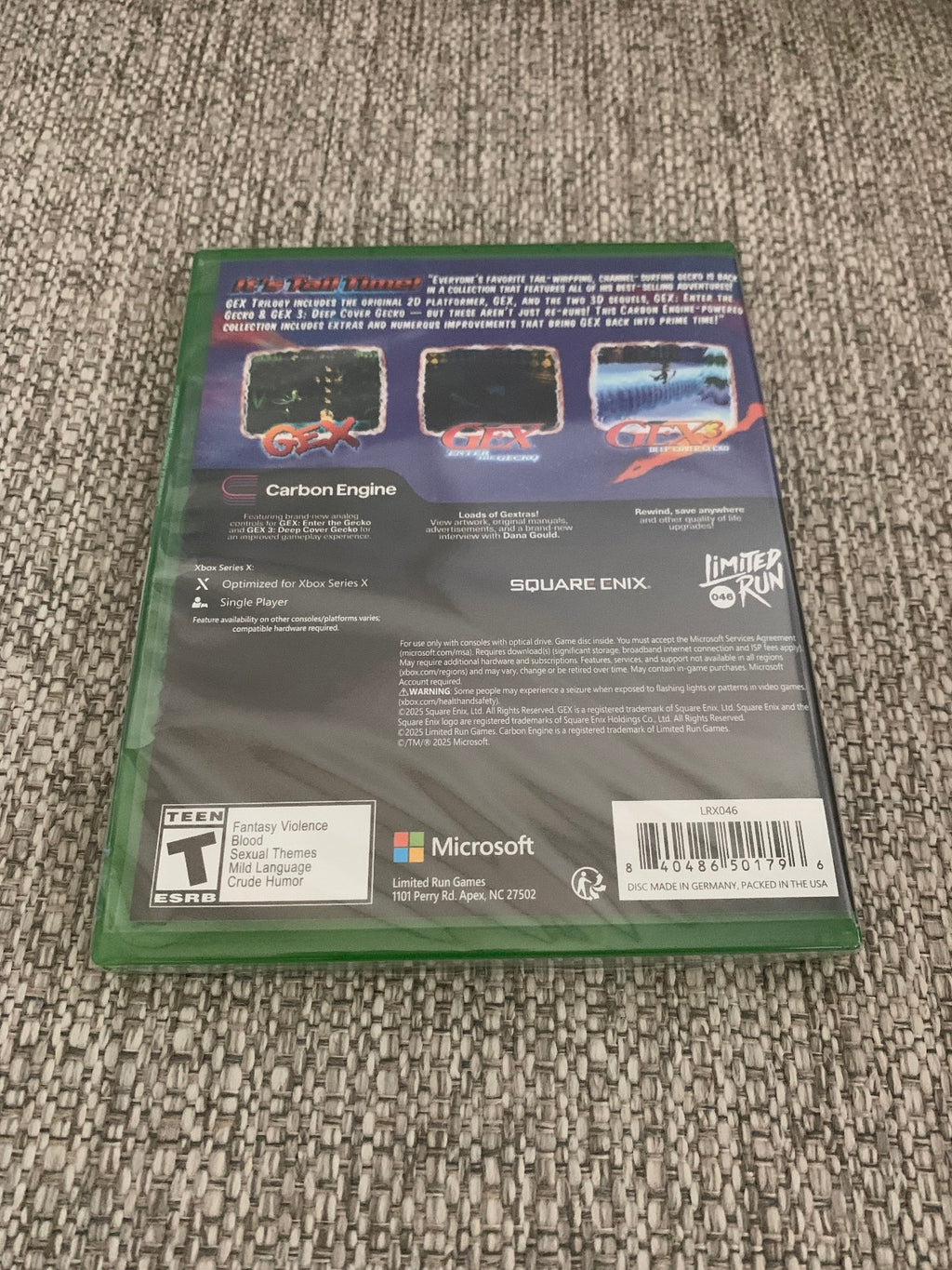 Gex Trilogy Xbox Series X Limited Run #46 Brand New Sealed