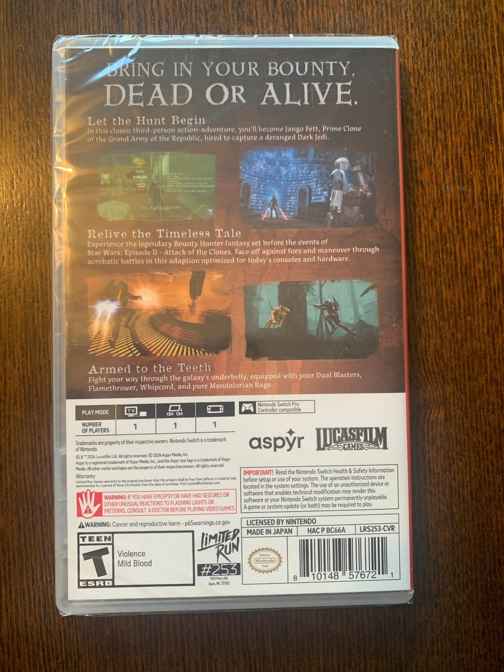 Limited Run Games #253 STAR WARS Bounty Hunter Nintendo Switch New Sealed