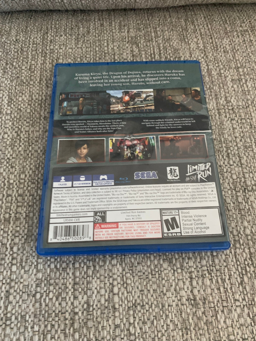 Yakuza 6: The Song of Life Standard Limited Run #584 PS4 Open Minor Case Damage