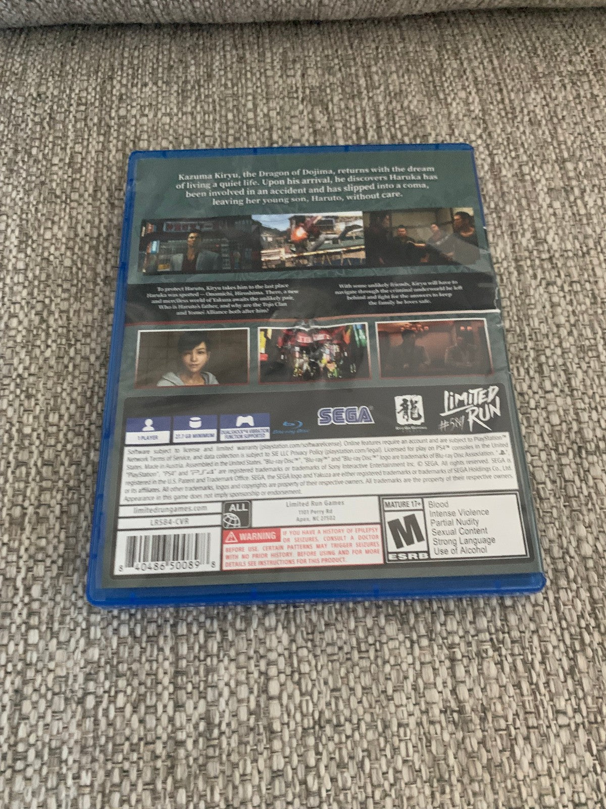 Yakuza 6: The Song of Life Standard Limited Run #584 PS4 Open Minor Case Damage