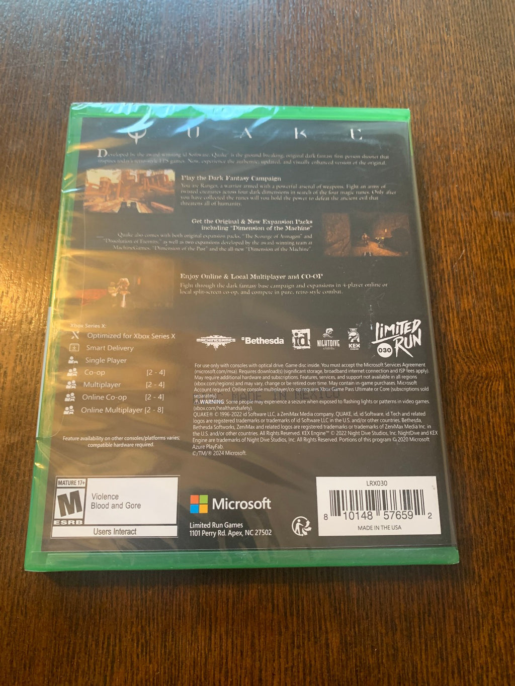 Limited Run #30: Quake Microsoft Xbox One Series X New Sealed