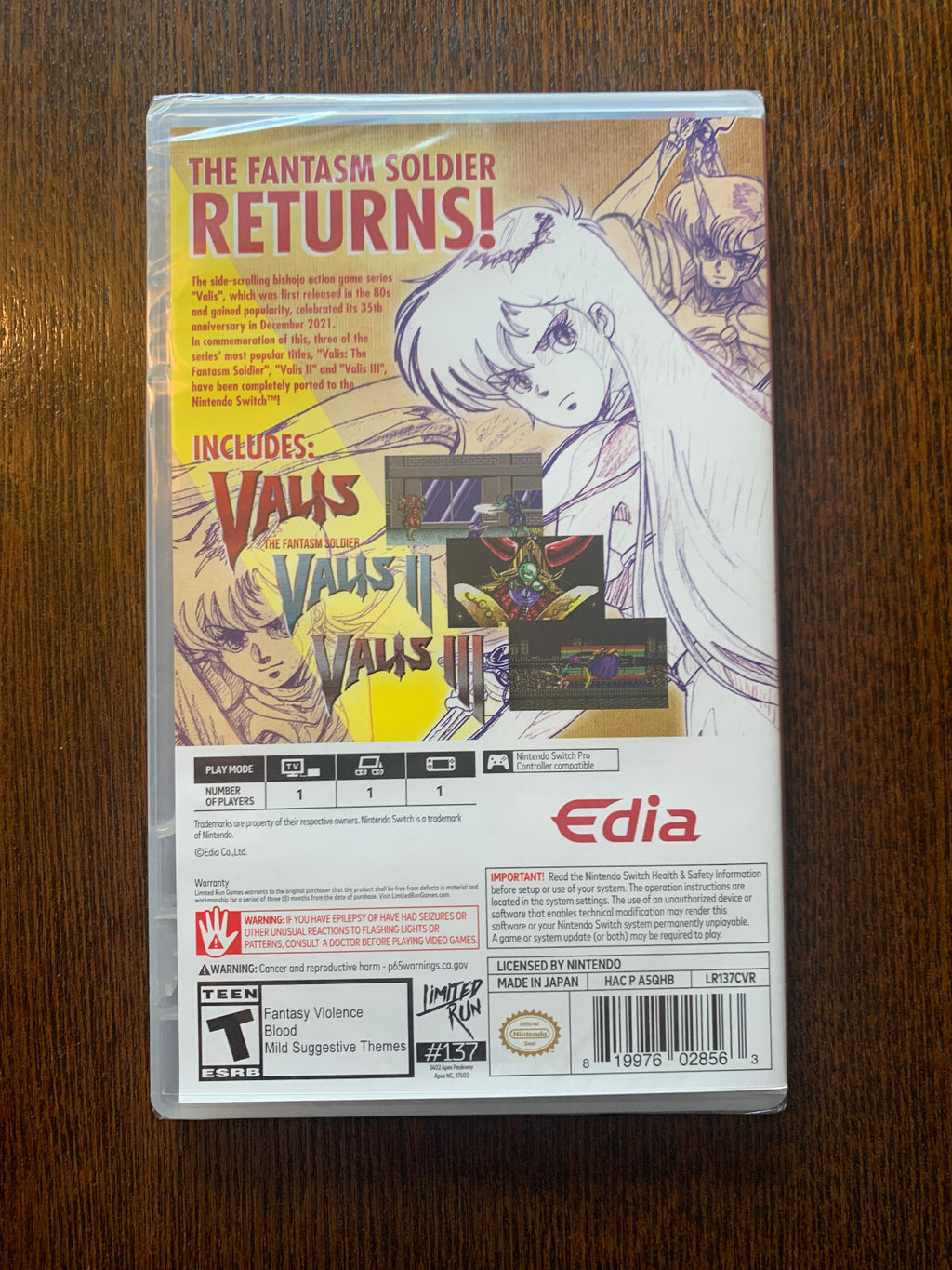 Limited Run Games #137 Valis The Fantasm Soldier Collection Nintendo Switch New
