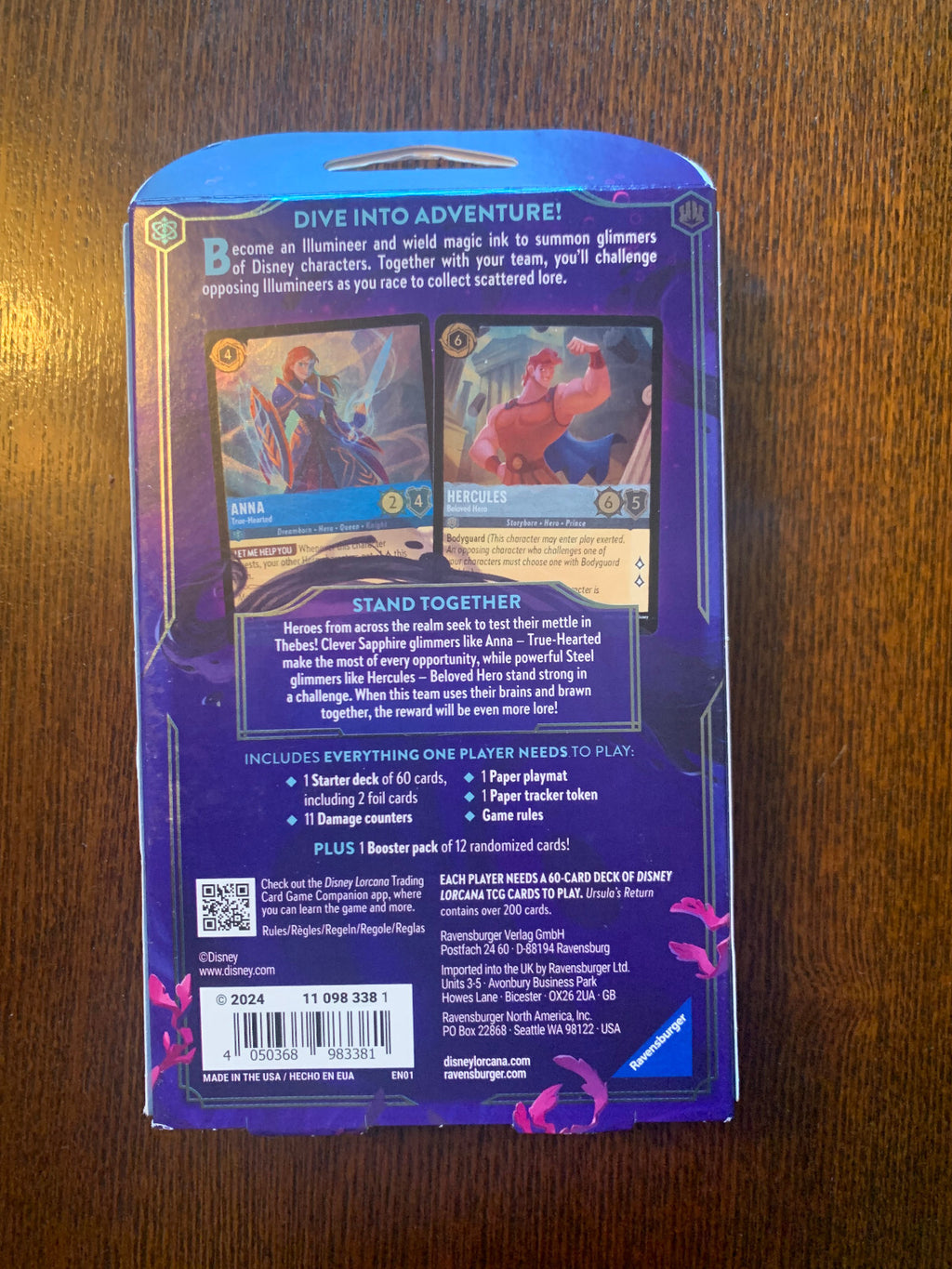 Disney Lorcana TCG Ursula's Return Sealed Starter Deck Sapphire & Steel NEW