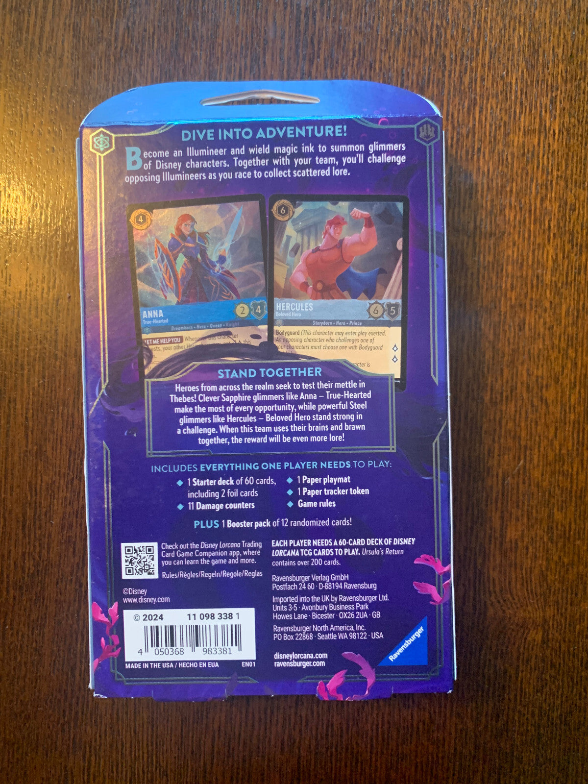 Disney Lorcana TCG Ursula's Return Sealed Starter Deck Sapphire & Steel NEW