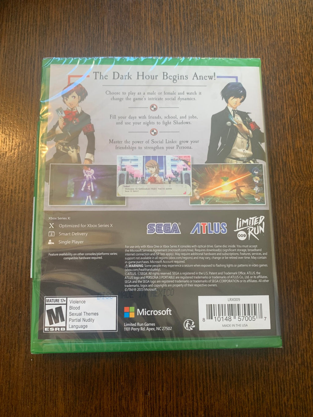 Limited Run #9: Persona 3 Portable Xbox Series X One Microsoft Brand New Sealed