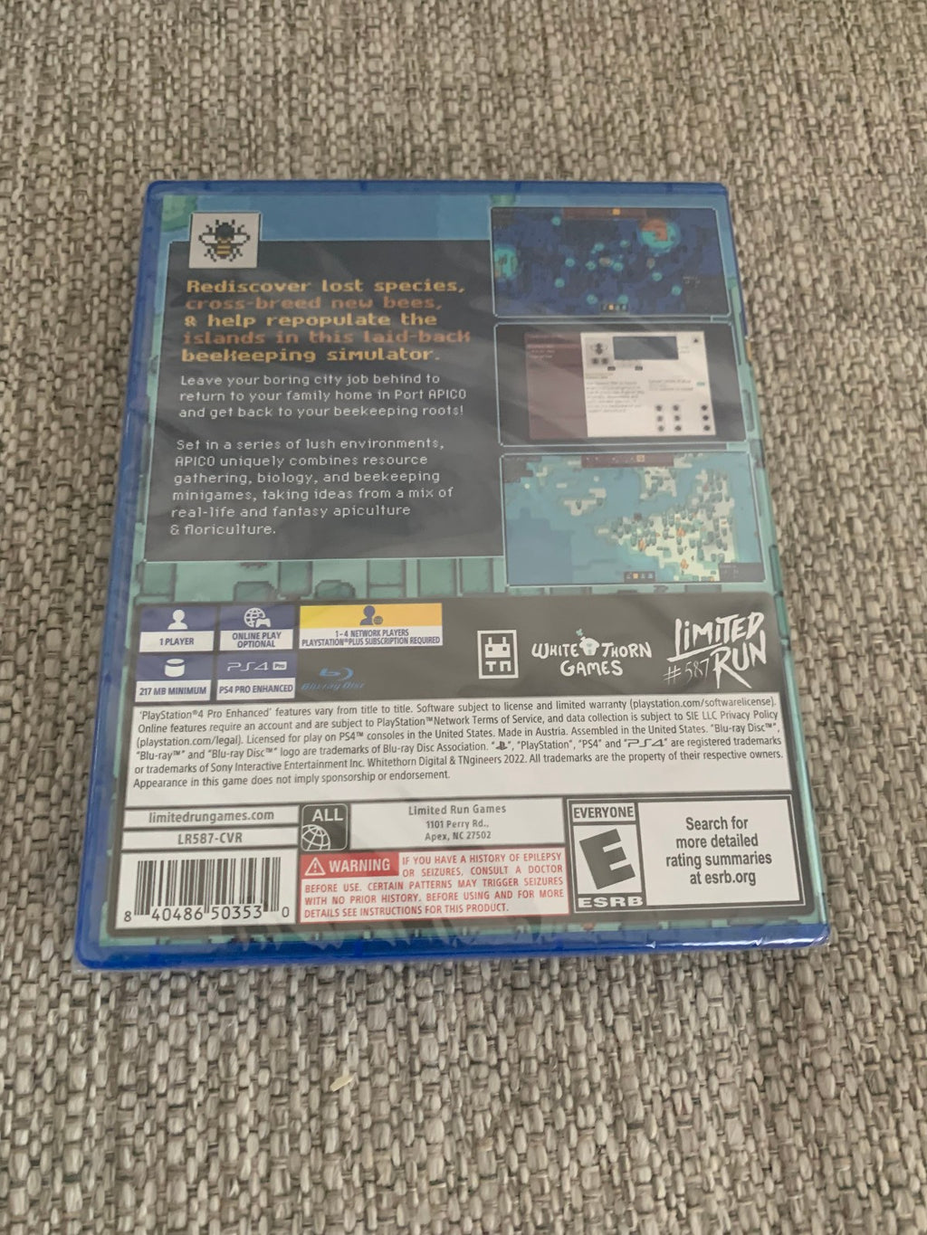 APICO PS4 Playstation 4 Limited Run #587 LRG ESRB New Sealed