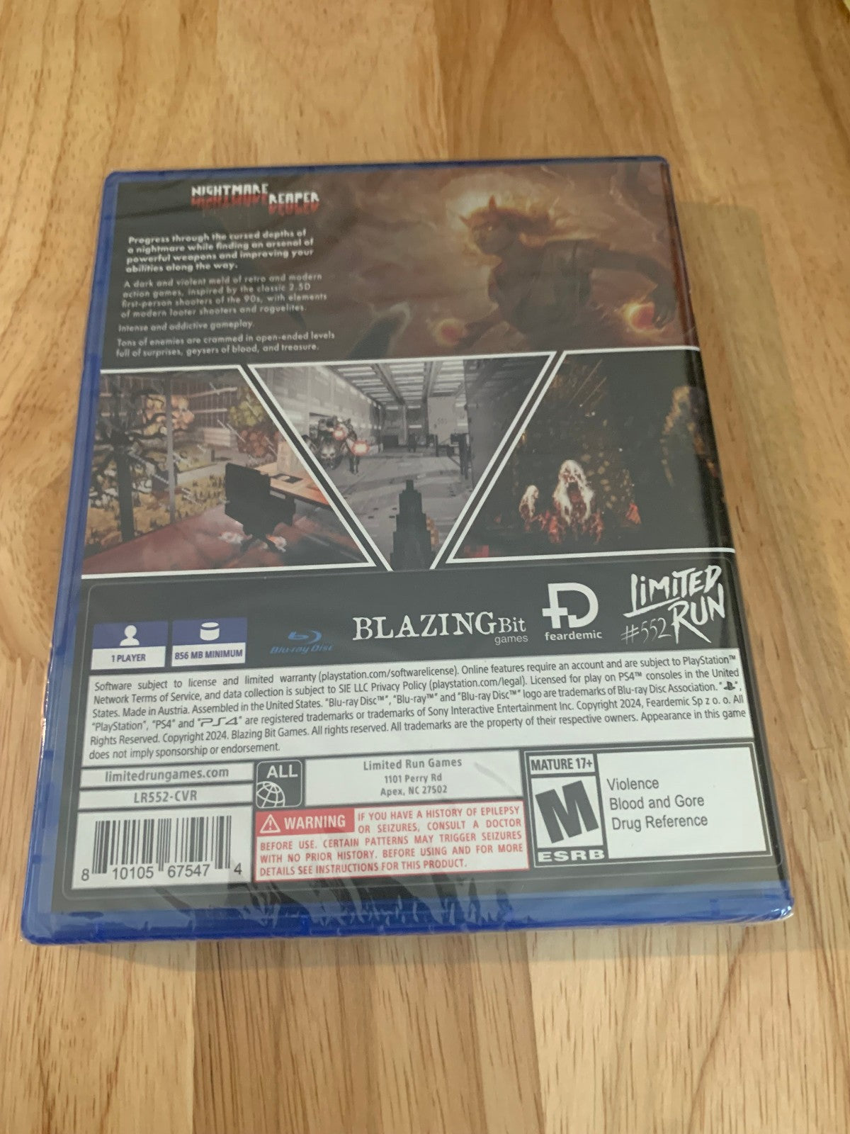 Limited Run #552: Nightmare Reaper PS4 Playstation 4 Works on PS5 New Sealed