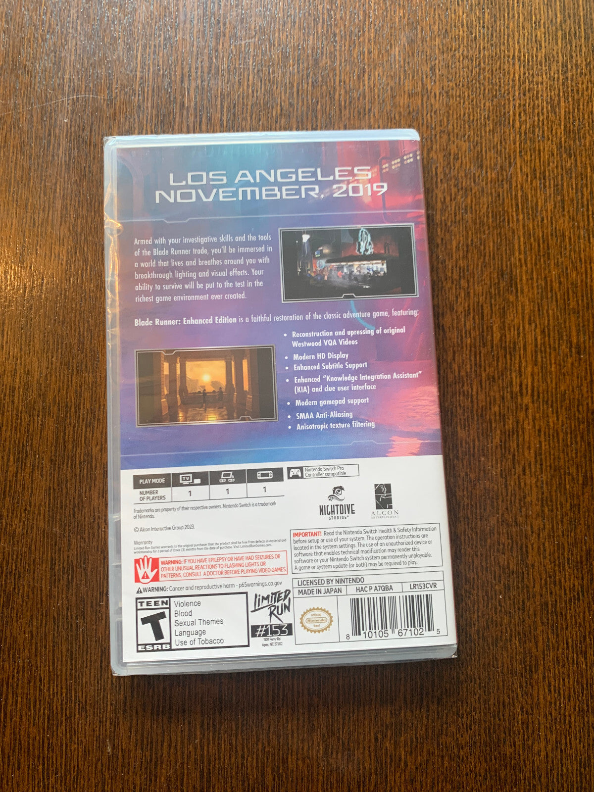Switch Limited Run #153: Blade Runner Enhanced Edition Brand New Sealed