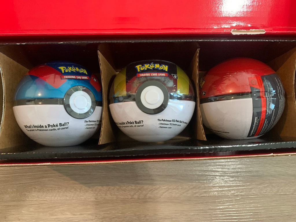 Pokémon TCG Poké Ball Tin 3-Pack Bundle 2024 Amazon Exclusive New Factory Sealed