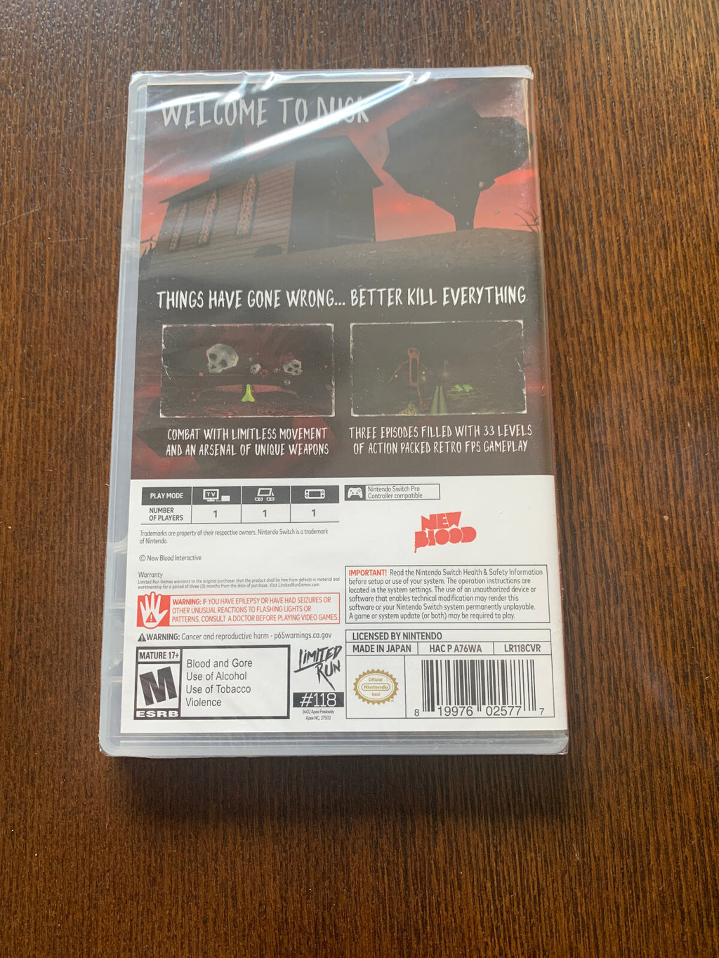 Limited Run #118: DUSK Nintendo Switch Brand New Sealed