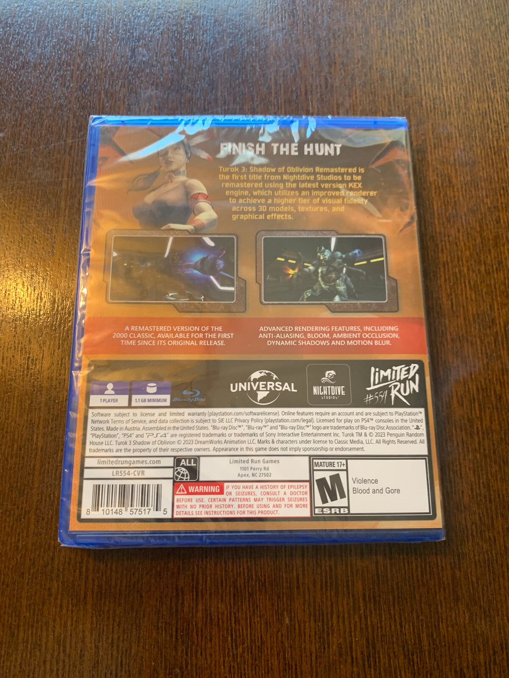 Limited Run #554 Turok 3 Shadow of Oblivion Remastered Playstation 4 PS4 New