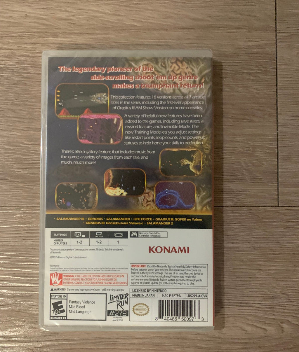 Limited Run Games #279 Gradius Origins Salamander Cover Nintendo Switch New