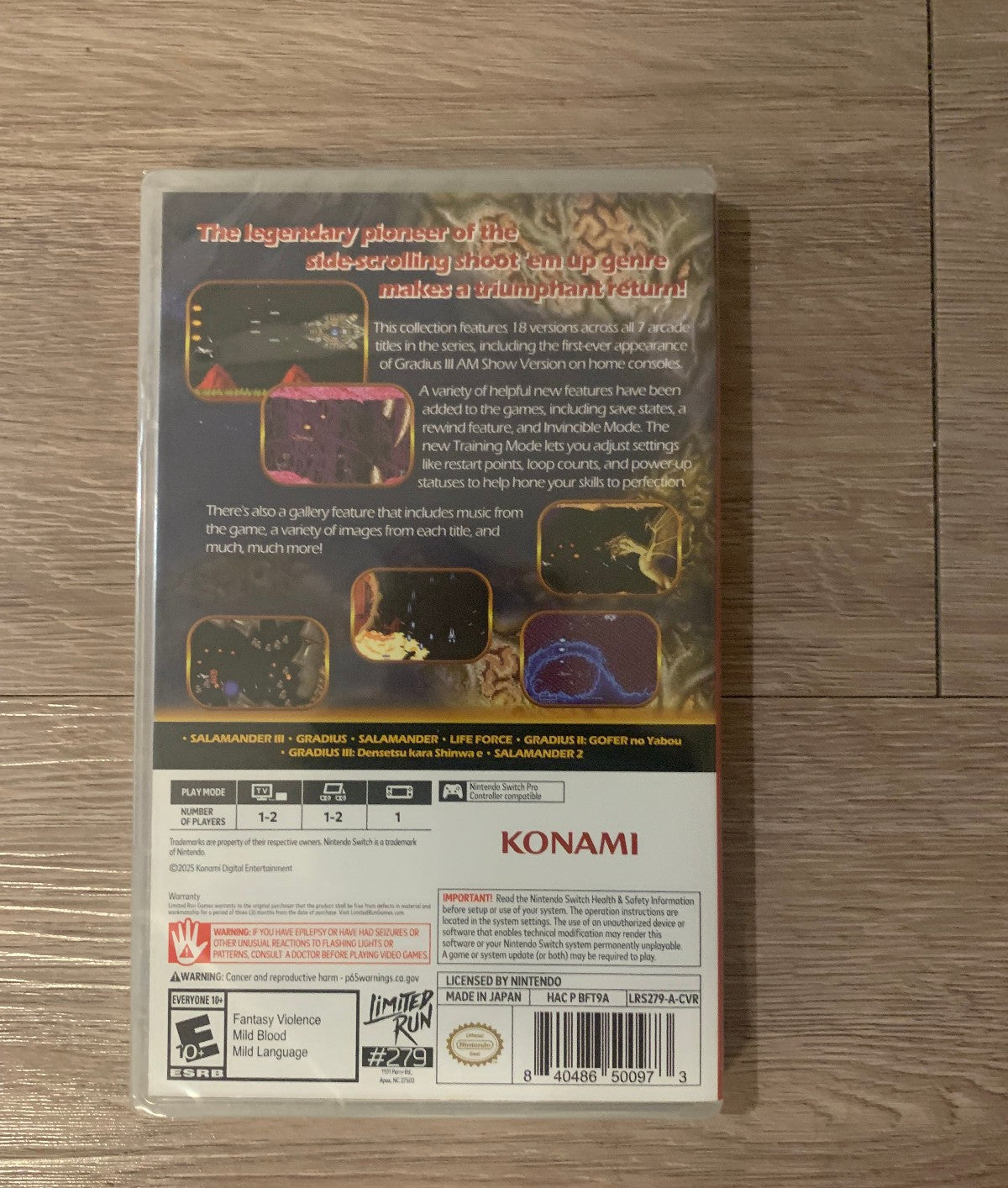 Limited Run Games #279 Gradius Origins Salamander Cover Nintendo Switch New