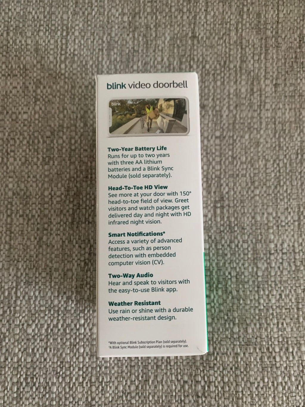 Blink Video Doorbell newest model Black Head-to-toe HD view New Factory Sealed