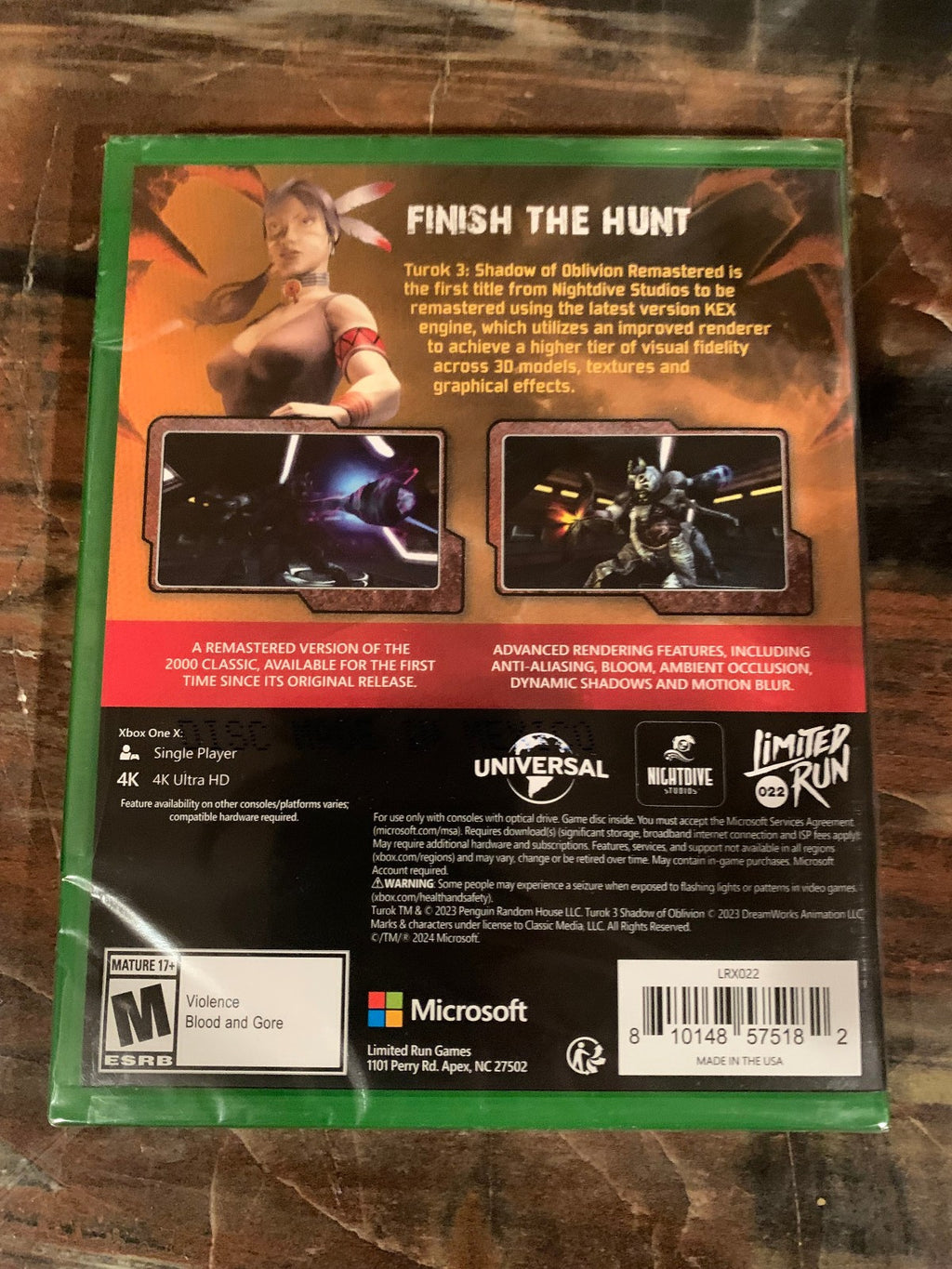 Limited Run Games #22 Turok 3: Shadow of Oblivion Remastered Xbox One New Sealed