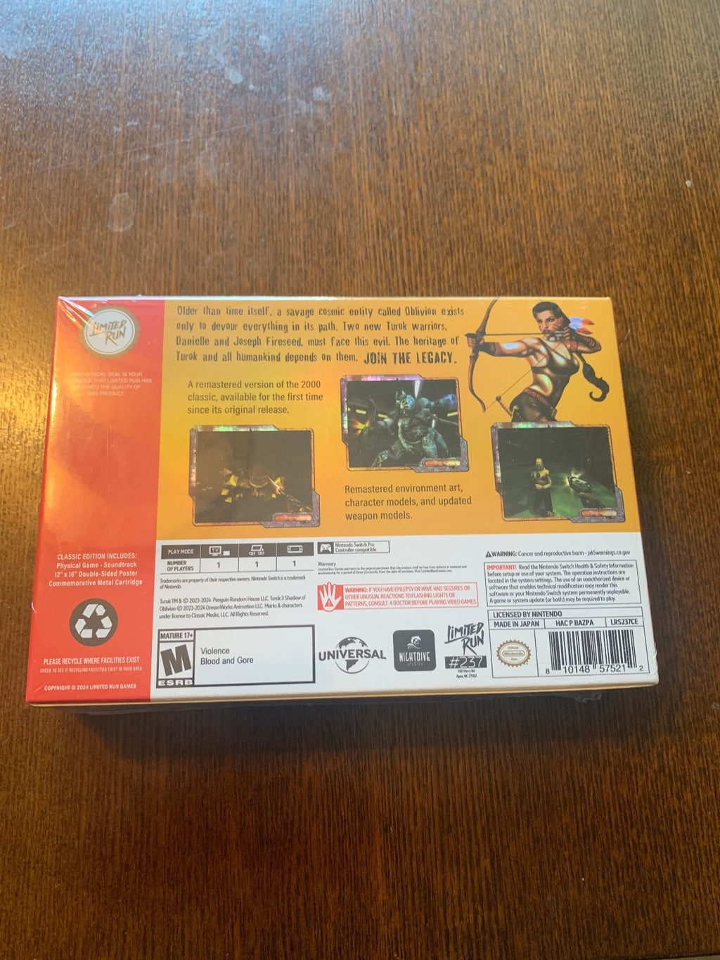 Limited Run #237: Turok 3: Shadow of Oblivion Remastered Classic Edition Switch