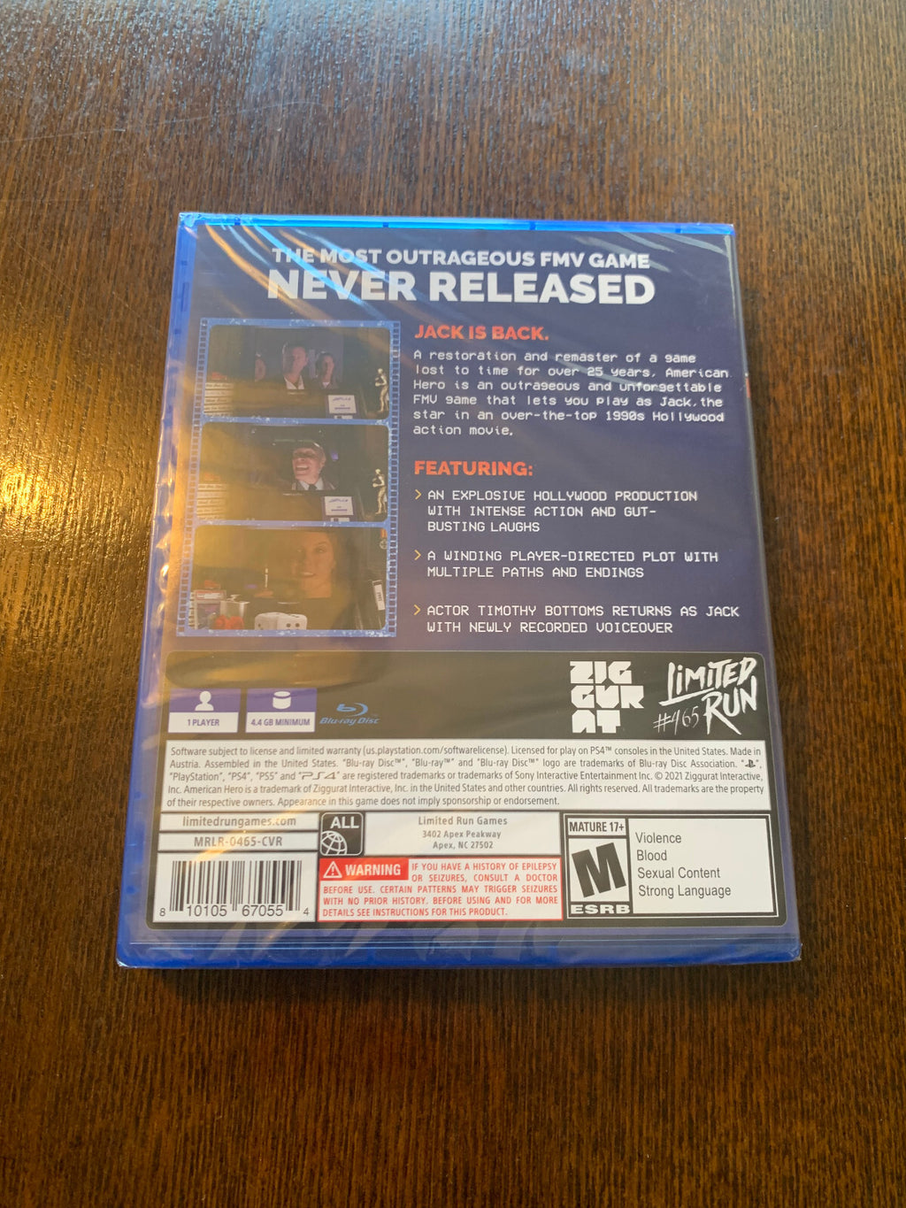 American Hero PS4 Playstation 4 Limited Run #465 Brand New Factory Sealed