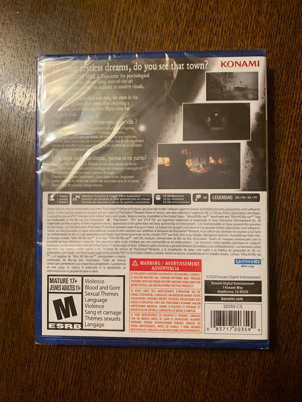 Silent Hill 2 PS5 PlayStation 5 Sony Konami ESRB Brand New