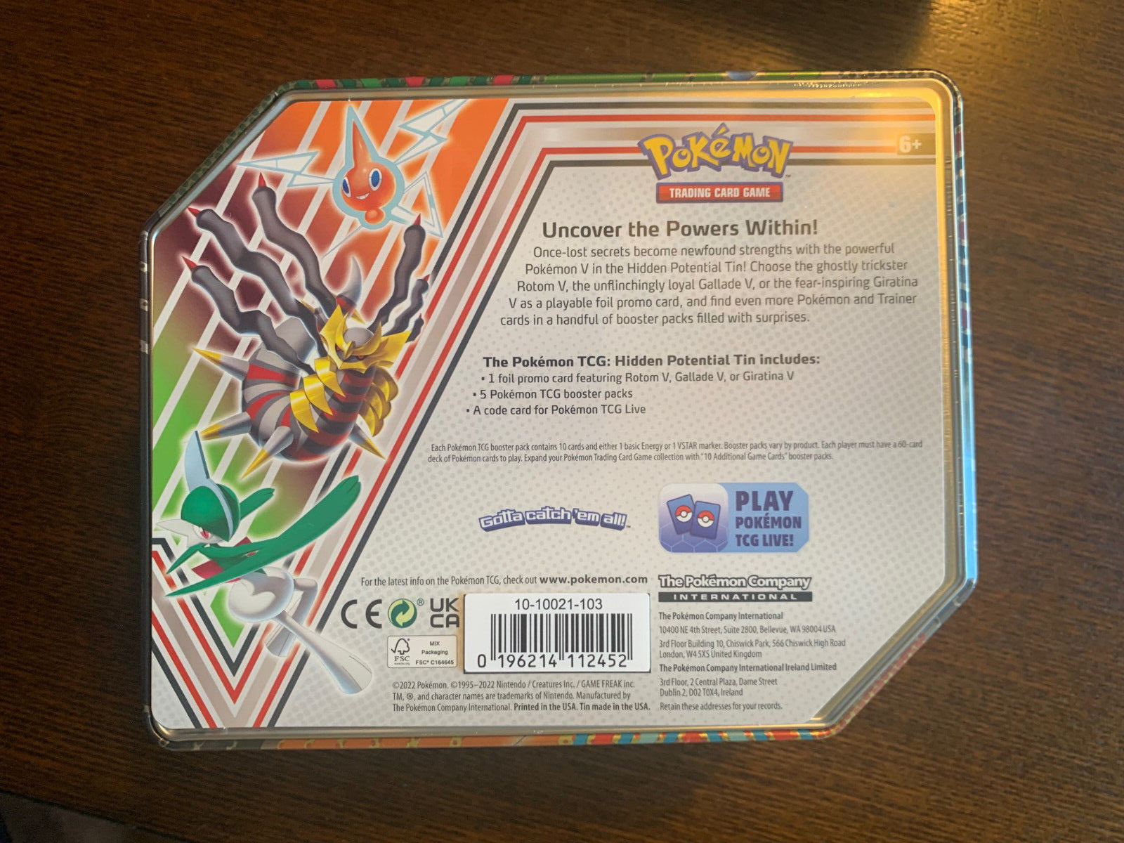 Pokémon TCG: Rotom V Hidden Potential Tin Sealed 5 Booster Packs Pokemon