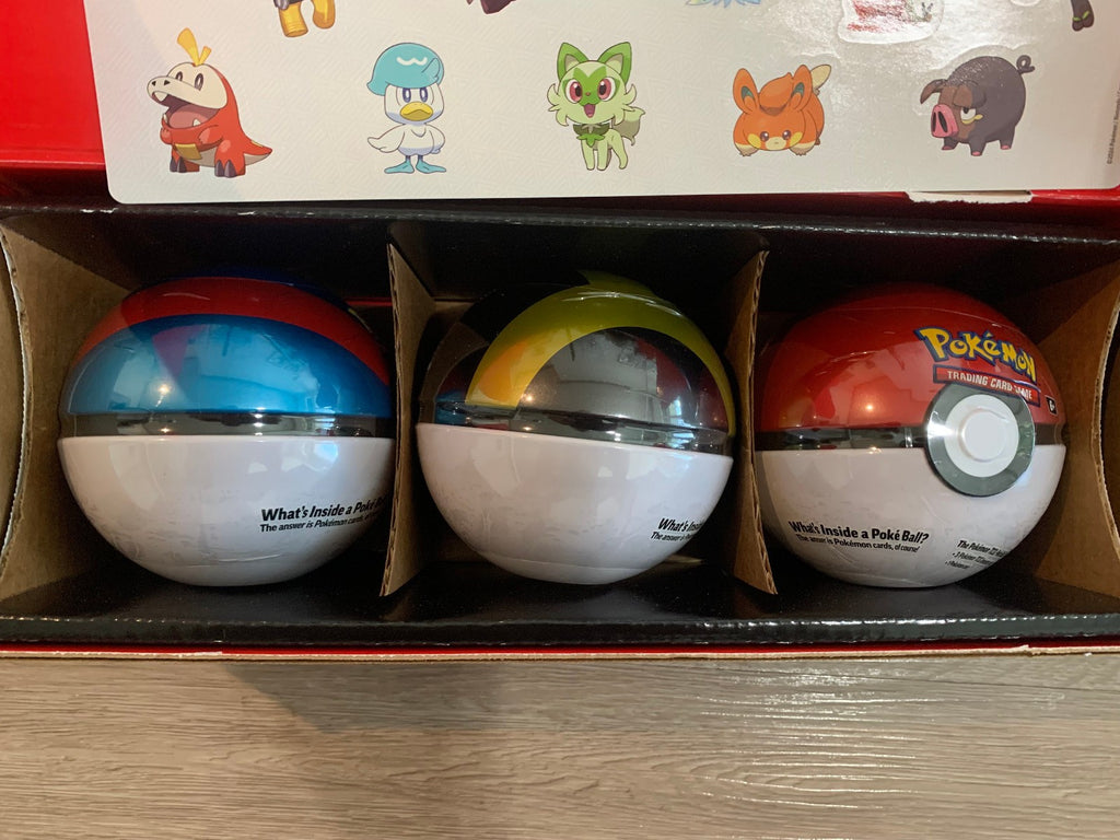 Pokémon TCG Poké Ball Tin 3-Pack Bundle 2024 Amazon Exclusive New Factory Sealed