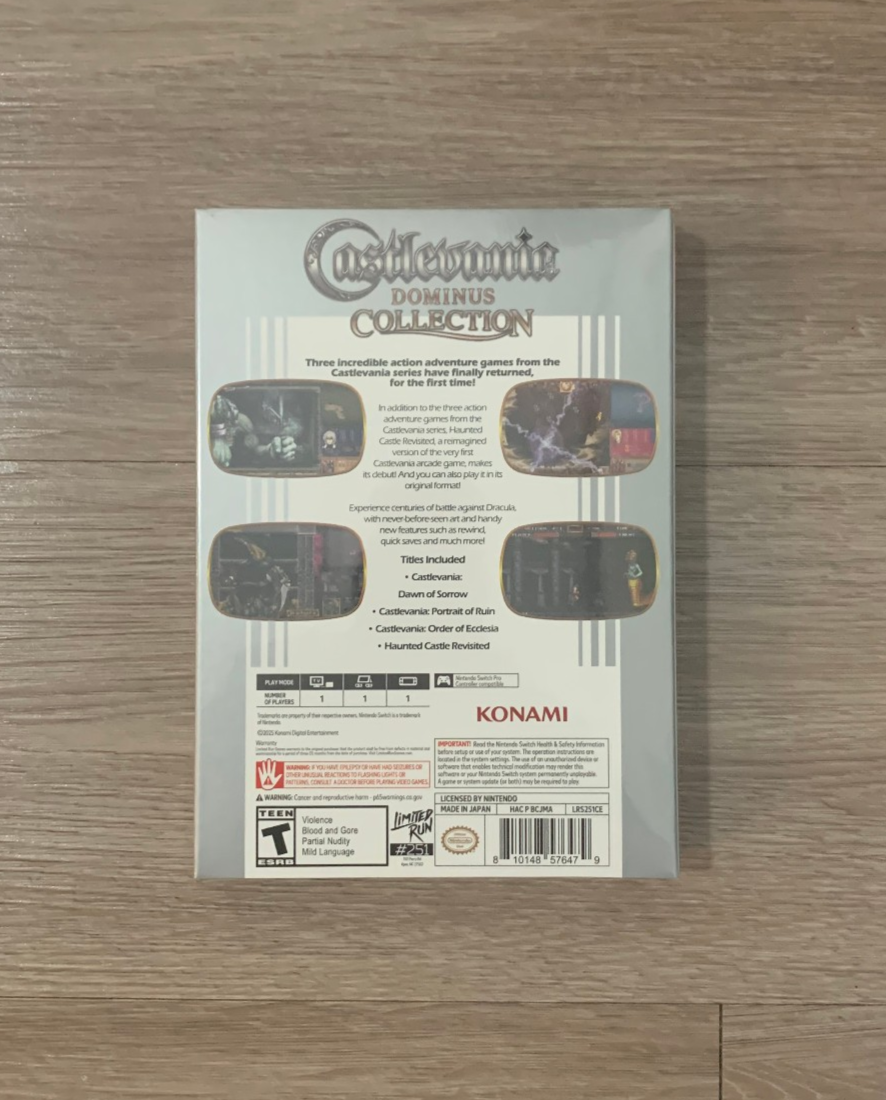 Limited Run #251 Castlevania Dominus Collection Classic Edition Nintendo Switch