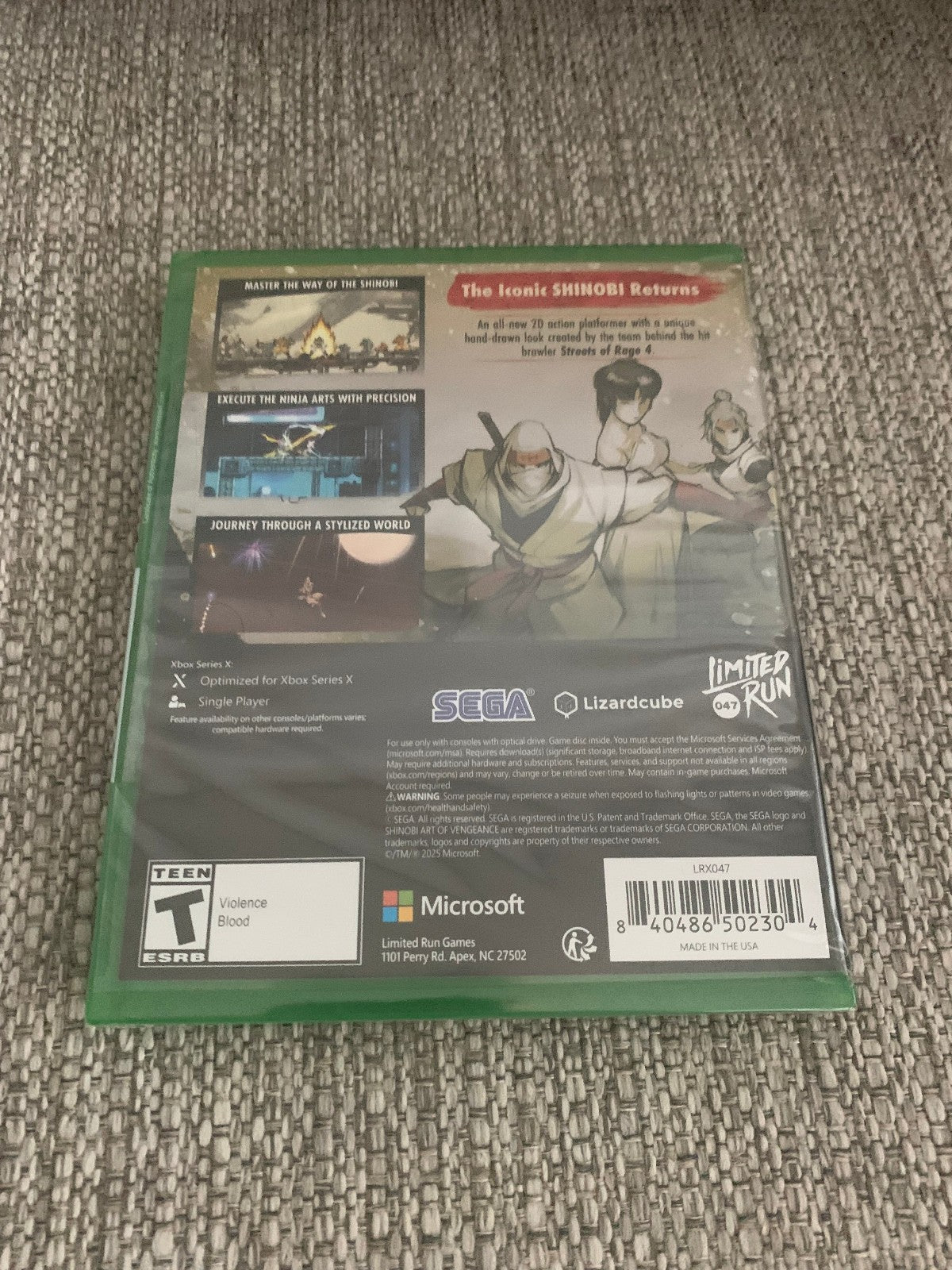 SHINOBI: Art of Vengeance Xbox Series X Standard Ed. Limited Run #47 New Sealed