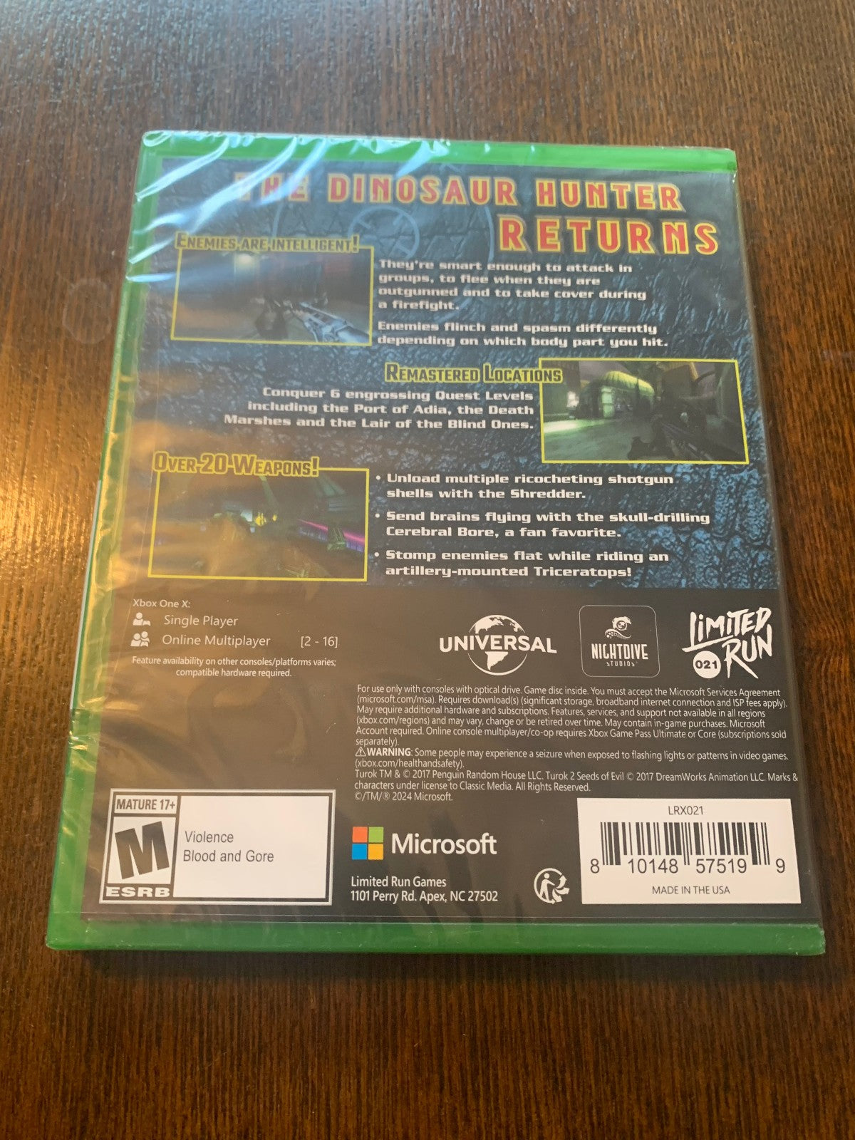 Limited Run #21 Turok 2 Seeds of Evil Microsoft Xbox One Universal New Sealed