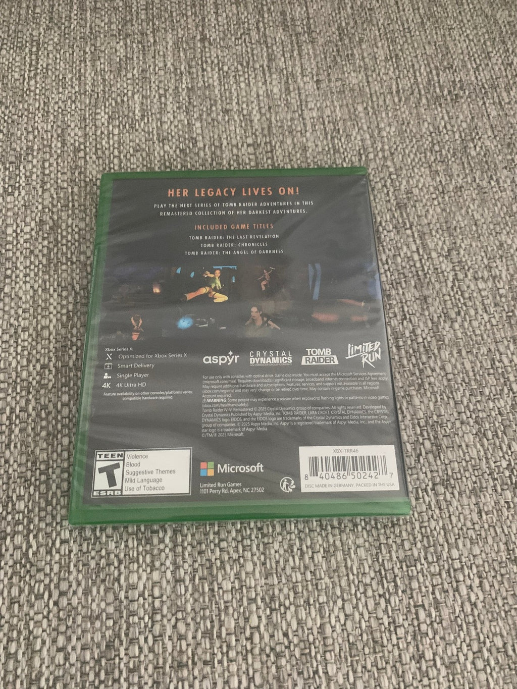 Limited Run Tomb Raider IV V VI Remastered Xbox One Series X New Sealed Aspyr