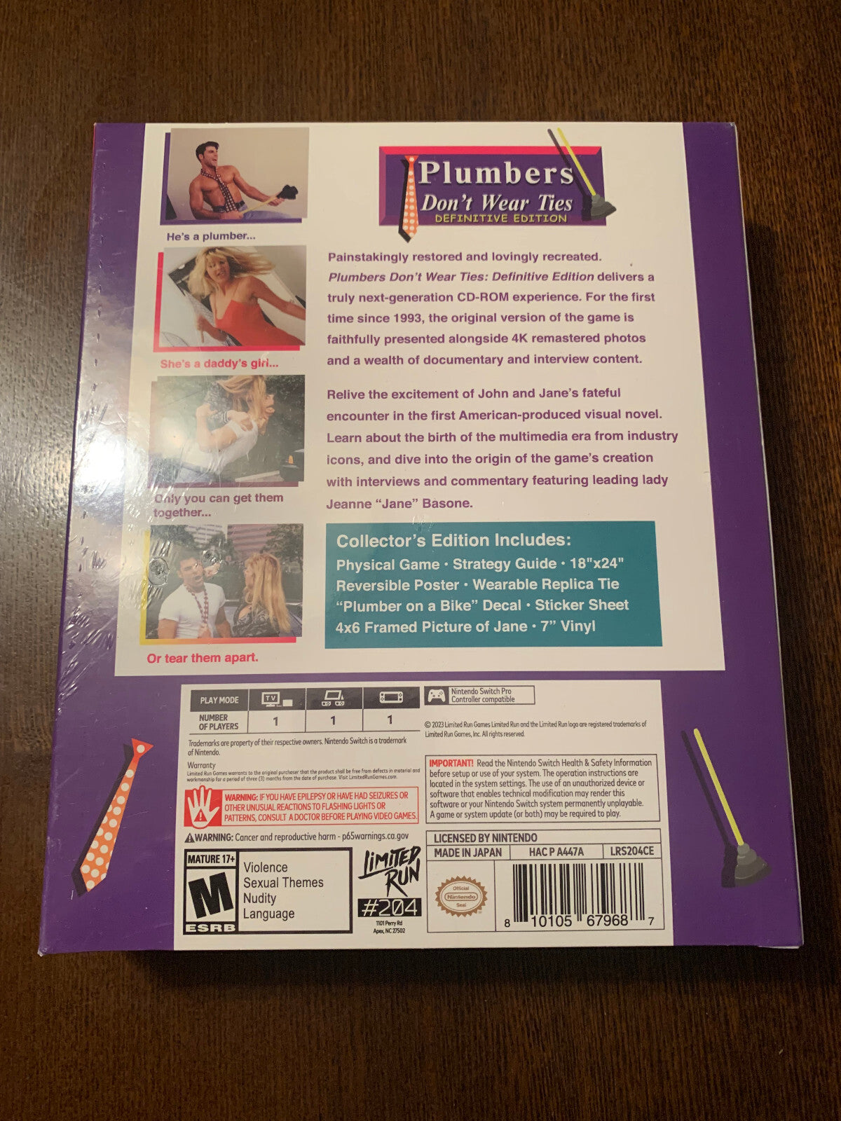 Limited Run #204 Plumbers Dont Wear Ties Definitive Collector's Edition Switch